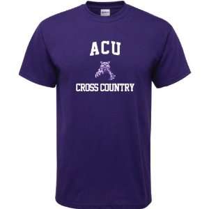  Abilene Christian Wildcats Purple Cross Country Arch T 