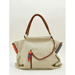   Off White Faux Leathe Purse Handbag Tote Bag 20618 OFF WHITE: Beauty