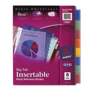  Avery 11901 Worksaver Big Tab Plastic Dividers with Eight 