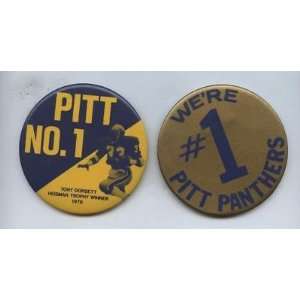 1976 Pitt Panthers / Tony Dorsett Football Pins (2)   NFL Pins and 