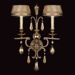   Art Lamps 754550ST Golden Aura 2 Light Sconces in Aged Gold Patina