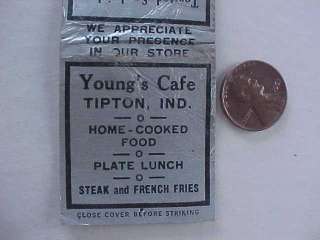   ,Indiana Youngs Cafe Steak & Fries and Soda Fountain matchbook NICE