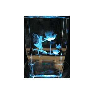 Fairy on Water Lily, Crystal Laser Image 
