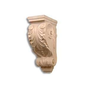   CKP Brand Hand Carved Wooden Acanthus Corbel, Cherry