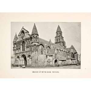 1902 Print Church Notre Dame Poitiers France High Romanesque Poitou 