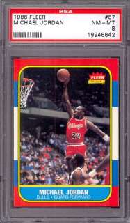 1986 Fleer #57 Michael Jordan Rookie HOF Bulls PSA 8  