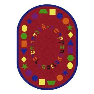    First Lessons Hebrew Rug Oval 5 4 W x 7 8 W