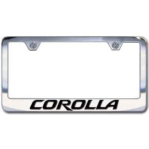  Toyota Corolla Chrome License Plate Frame, Block Lettering 