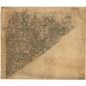  1864 Civil War Map of Prince George Co., VA