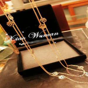 293 Korean fashion hollow rose necklace  