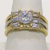 Three Rings in One TWO TONE Womens Wedding Ring Sz 7 ON SALE  