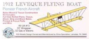 RN Models UA 413 Leveque Flying Boat balsa FF Kit NR  