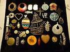 Big Lot Vintage Jewelry Pendants Charms Large Ship Jewelry Art 