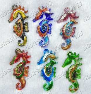 Wholesale lots 12pcs seahorse murano glass pandant FREE  