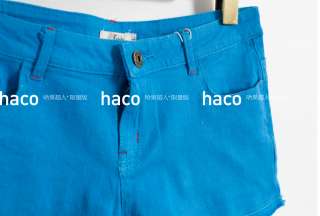 Haco Mini Shorts Candy Colors Summer Pants mini Short Jeans low 