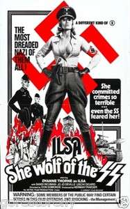 ILSA SHE WOLF OF THE SS Movie Poster Naziploitation Nazi Hitler  