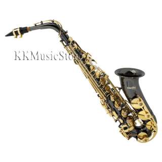 Mendini Black Nickel/Gold Alto Saxophone Sax +$39 TUNER  