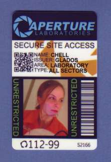 Aperture Laboratories ID Cards Portal 2 Black Mesa  