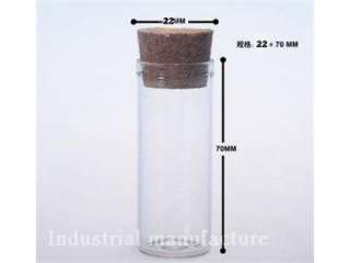 10pcs 18ml Clear Glass Bottle Cork Test tube  