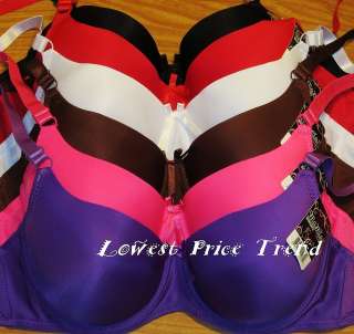 BRAS BR9525PD LOT PLAIN FULL CUP UNDERWIRE 44DD BOW AT CENTER FRONT 