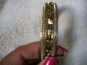 GRAZIANO Bracelet Gold Tone MESH BANGLE Great. NIB  