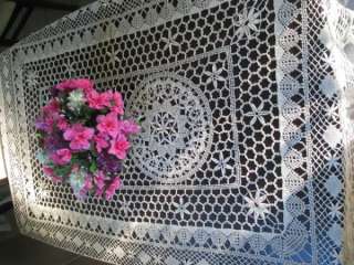 Vtg Antique Bobbin Lace Tablecloth VGC Ecru  