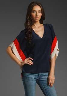 AKIKO Batwing Top in Navy/Indian Red/Sand at Revolve Clothing   Free 