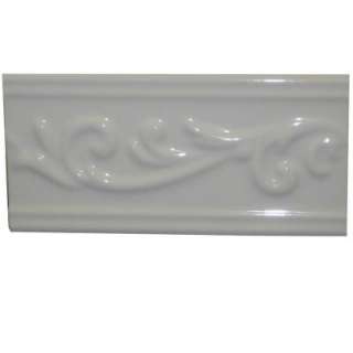 Color Collection 3 in. x 6 in. Bright Ivory Snow White Ceramic Listel 