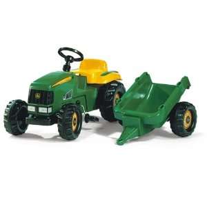 Schneider 01 219 0   rollyKid John Deere Traktor mit Anhänger 142 cm 