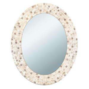 Deco Mirror 24 in. x 30 in. Tavertine Mosaic Oval Mirror 8668 at The 