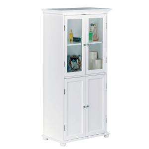   25 In. W 4 Door Tall Cabinet in White 2601200410 