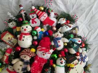 Vintage Snowman Snowmen Ornament Wreath 2773 VERY FULL  