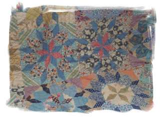 ANTIQUE COLORFUL QUILT~FEEDSACK PRINTS~FOUND IN TRUNK~HAND MADE 