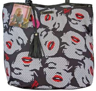   Med Shopper Hot Lips White BH47365P Tote bag Marilyn Monroe NWT  