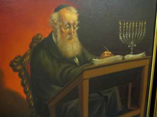 Abraham Straski Original Oil Canvas Judaica Art  