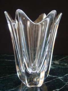Orrefors Sweden Crystal Art Deco Signed Free Form Vase  