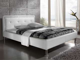 Polsterbett mit Swarovski Stein Doppelbett Bett Betten St. Tropez 