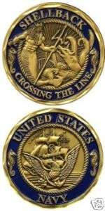 NAVY CROSSING THE LINE SHELLBACK NEPTUNE CHALLENGE COIN  