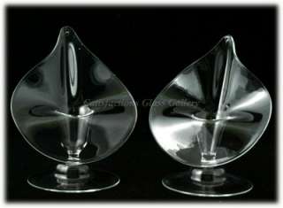Pair of Crystal Jack in the Pulpit Hand Blown Art Glass Candle Holders 