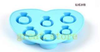 1X Ice Cube Tray Mold Jelly Silicone Love diamond Ring chocolate Maker 