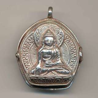 Medaillon Amulett Silber Buddha Shakyamuni Box 128c  