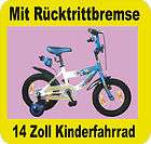 14 Zoll Kinderfahrrad Rücktritt Kinderrad Stützrad Fahrrad blau 