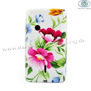 Sony Ericsson Xperia X8 Schutzhülle Cover Case Blumenmuster  