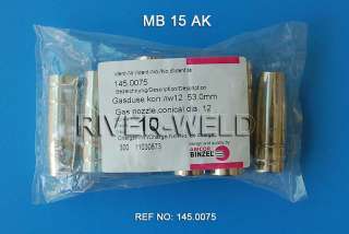 ABICOR BINZEL MB15 AK Gas nozzle Conical 145.0075 10pcs  