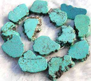 25 30mm Azury Turquoise Flat Freeform Loose Beads 15  
