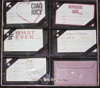 NIB JUICY COUTURE CALLING CARDS IN PINK BOX  