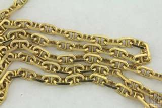14K GOLD ITALY FANCY HIGH FASHION 3.3mm WIDE CHAIN LINK NECKLACE 