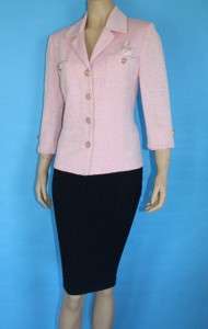 John Collection Pink & Leopard Suit Jacket Blazer Santana Knit Sz 10 