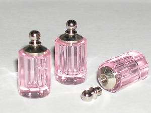 Pink Cylinder Perfume vial pendant bottle SCREW CAP  