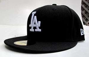 LA Dodgers Black White All Sizes Cap Hat by New Era  